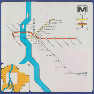 Budapest metró térkép, 1981