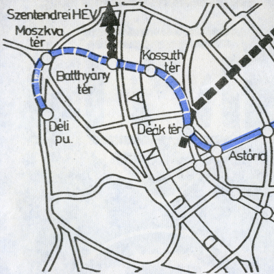 Budapest metró térkép, 1970