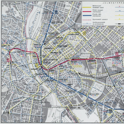 Budapest metró térkép, 1981