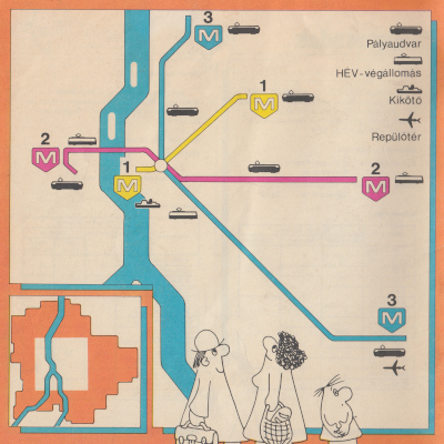 Budapest metró térkép, 1981