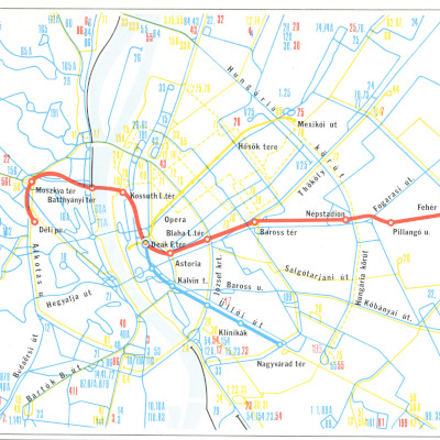 Budapest metró térkép, 1976
